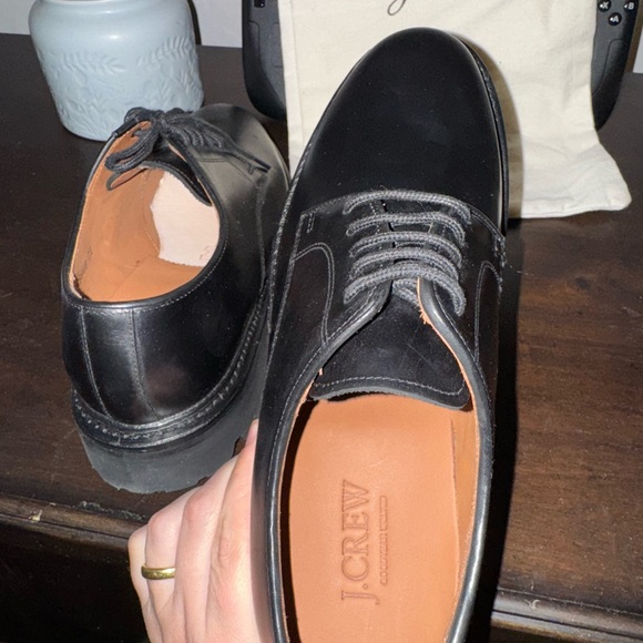 J. Crew Men\'s Blucher Black Leather Shoes unworn deadstock! main image 5